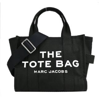 【MARC JACOBS 馬克賈伯】Mini TOTE 字母印花帆布兩用托特包(迷你/黑)