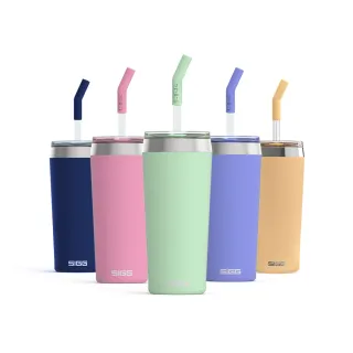 【SIGG】瑞士百年 SIGG Helia 保溫吸管杯 600ml -  寧靜紫藍(食品級 304 不鏽鋼)