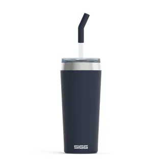 【SIGG】瑞士百年 SIGG Helia 保溫吸管杯 600ml -  夜墨藍(食品級 304 不鏽鋼)