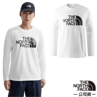 【The North Face】男 FLASHDRY 吸濕透氣排汗長袖圓領T恤.休閒套頭衫.運動上衣(8AMJ-FN4 銀河白)
