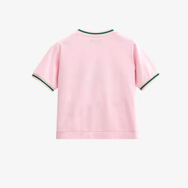 【Arnold Palmer 雨傘】女裝-撞色滾邊網眼短袖圓領衫(粉色)