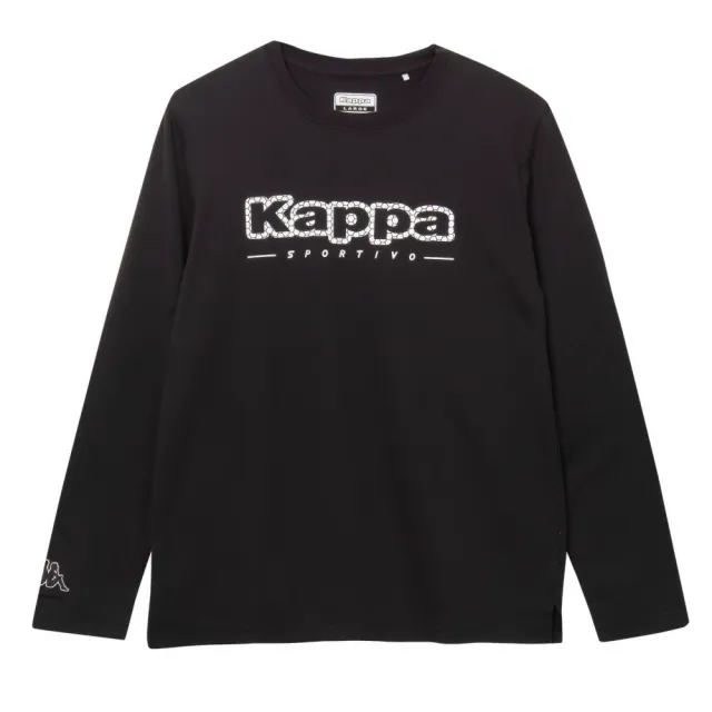 【KAPPA】義大利吸濕排汗中性長袖圓領衫(炭黑 361Q2VWQ98 台灣製)