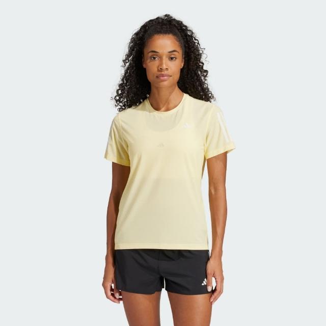 【adidas 愛迪達】短袖上衣 女款 運動 亞規 OTR B TEE 黃 IV5489