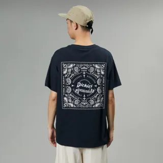 【Dickies】男女款深海軍藍純棉背面大圖案品牌印花短袖T恤｜DK0A87MHCG7