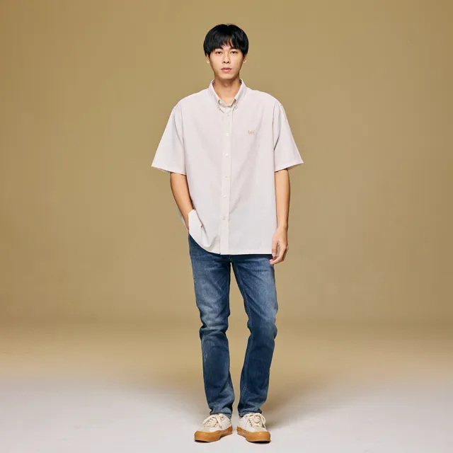 【Lee】男裝 短袖襯衫 / 薄棉 雙色細條紋 季節性版型(LB405003184/LB405003185)