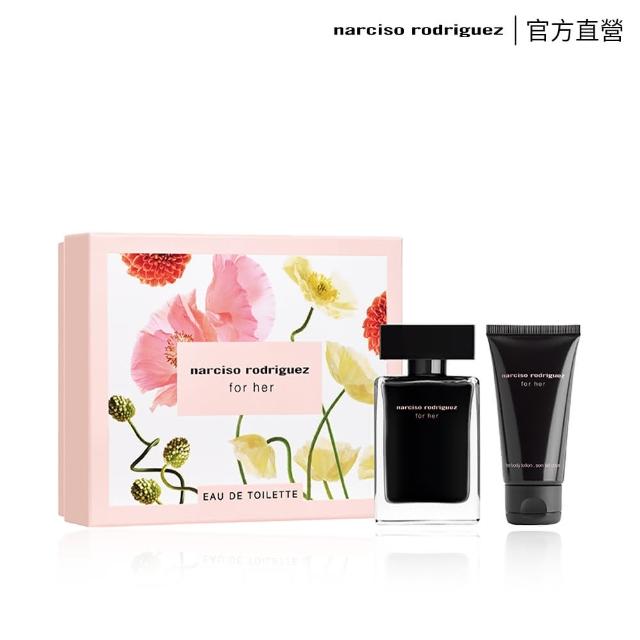 【NARCISO RODRIGUEZ納西索 官方直營】for her 淡香水禮盒(for her 淡香水50ml+身體乳50ml)