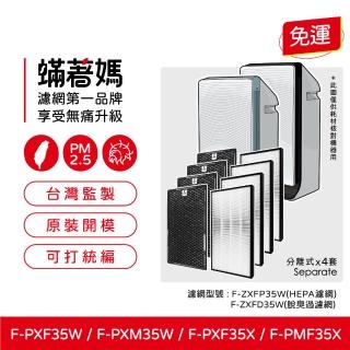 【著媽】HEPA+蜂巢除臭濾網/4套優惠組(適用 國際牌 空氣清淨機 F-PXM35W F-PXF35W F-ZXMP35W F-ZXFD35)
