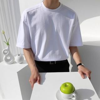 【巴黎精品】現貨+預購 T恤五分袖上衣(簡約純棉百搭寬鬆男裝2色a1fy59)