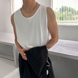 【巴黎精品】現貨+預購 背心無袖T恤(簡約純棉百搭休閒男上衣2色a1fy86)