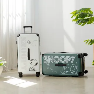 【SNOOPY 史努比】28吋前提把胖胖箱-經典系列白綠2色(海關鎖 360度萬象飛機輪)