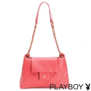 【PLAYBOY】肩揹包 菱格系列(桃色)