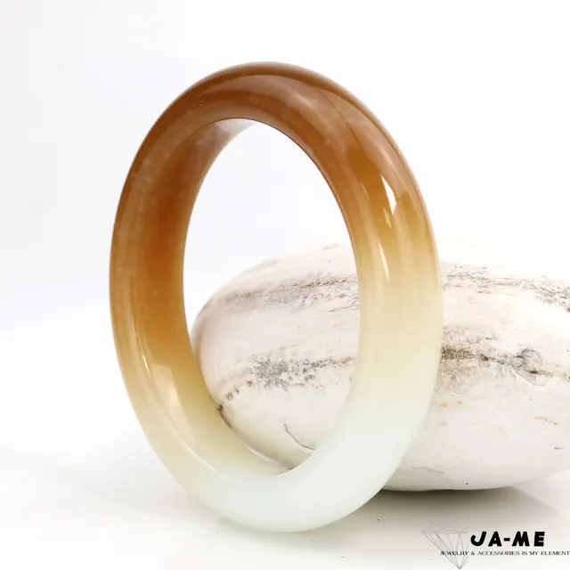 【JA-ME】天然和田玉老種俄料糖白色玉鐲#17.5-18