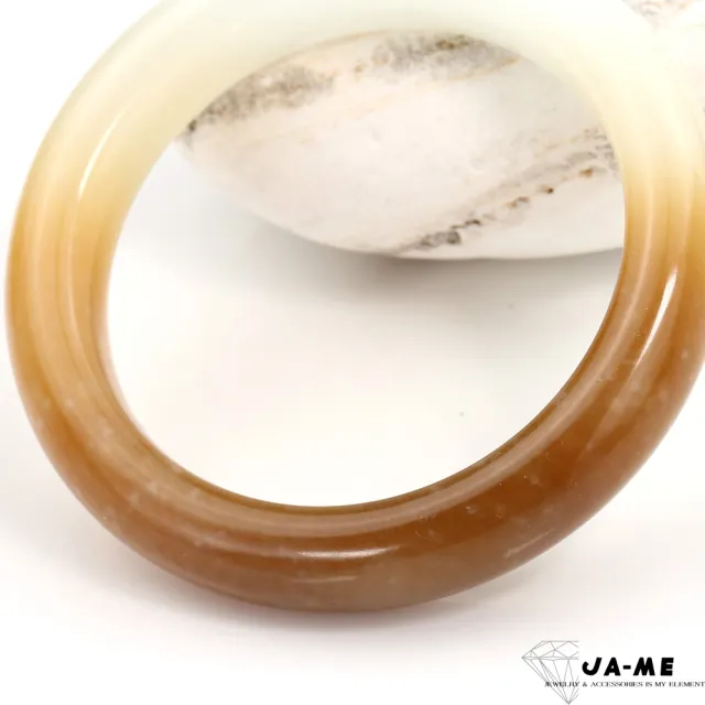 【JA-ME】天然和田玉老種俄料糖白色玉鐲#17.5-18