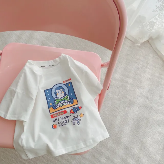 【安朵童舖】現貨韓版兒童半袖上衣男童印花T恤女童短袖上衣圓領上衣童裝(27/016)