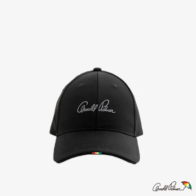 【Arnold Palmer 雨傘】配件-草寫LOGO棒球帽(黑色)