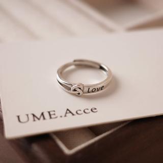 【UME.Acce】LOVE愛心打結純銀戒指(S925純銀 戒指 純銀 全純銀 純銀戒指 愛心 愛心戒指)