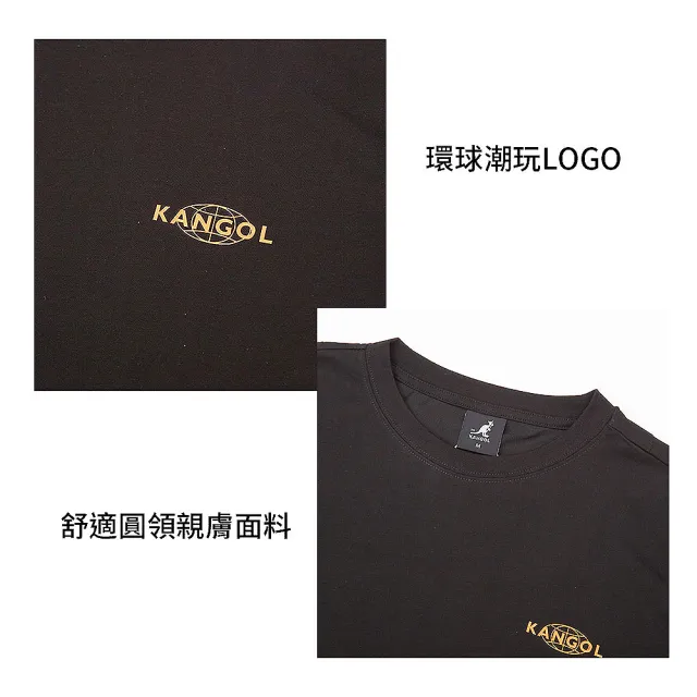 【KANGOL】袋鼠 環球布標短T 64251013(情侶款 休閒快乾)