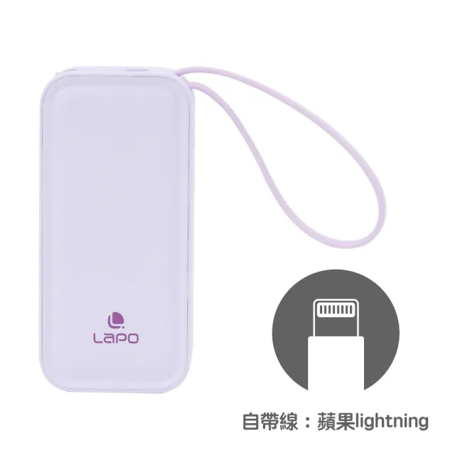 【LaPO】20W雙向快充二合一充電器 WT-06 5000mAh 快充行動電源(充電器+行動電源功能二合一)