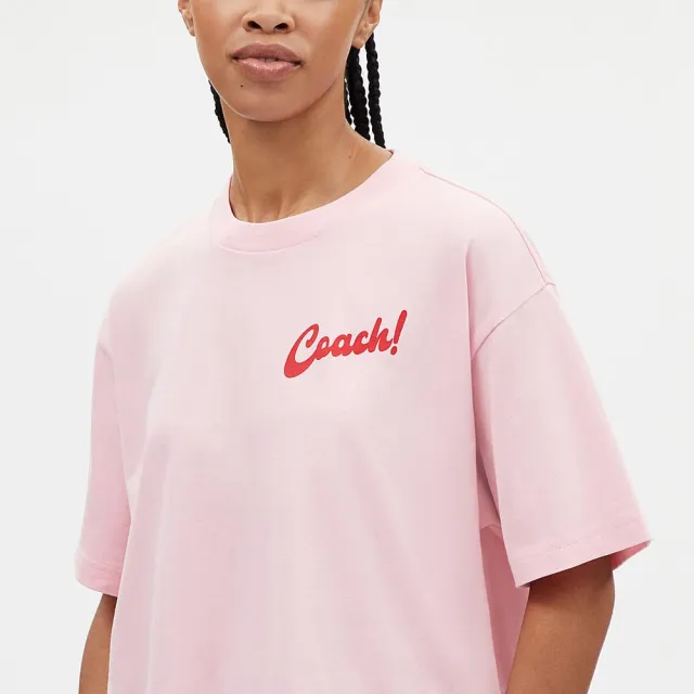 【COACH蔻馳官方直營】BOARDWALK 棉質ICE CREAM短款T恤-粉色(CT415)