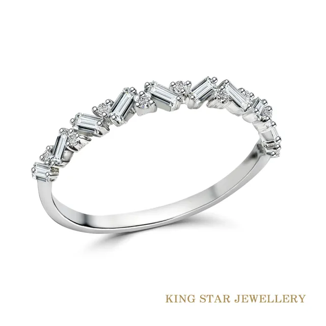 【King Star】18K金鑽石線戒 祖母綠切割(適合每日配戴的輕珠寶)