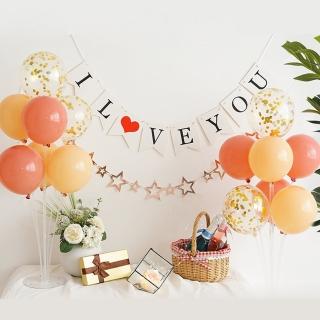 韓系INS風唯美告白氣球桌飄組1組(派對 告白 氣球 婚房佈置 驚喜 情人節 求婚)