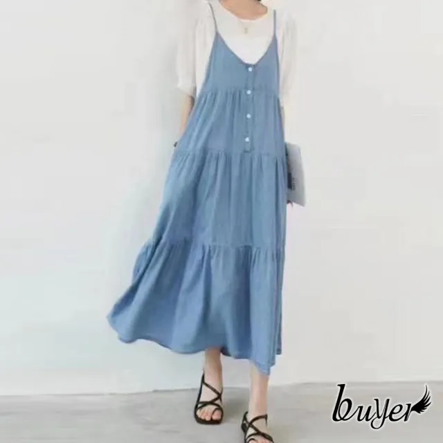 【buyer 白鵝】涼夏出遊 涼感清新長版連身裙洋裝(多款任選)