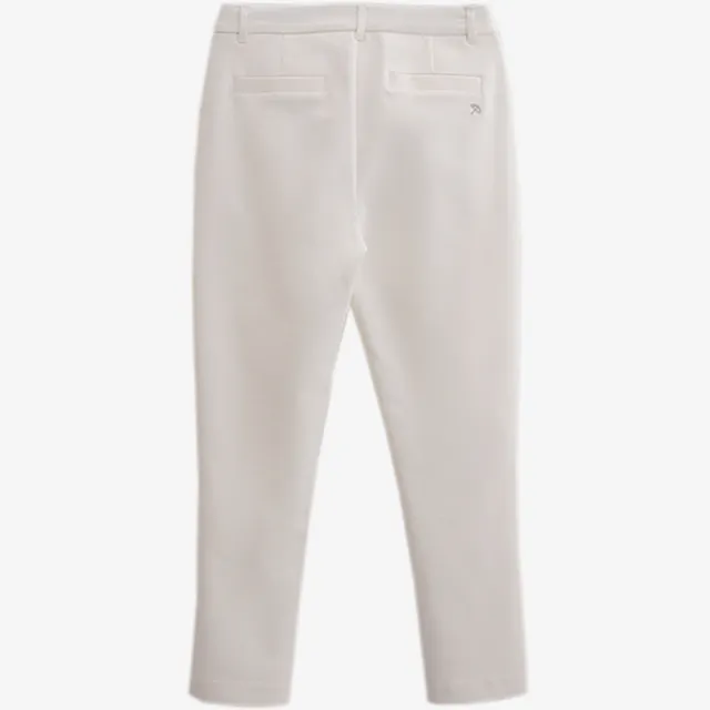 【Arnold Palmer 雨傘】女裝-高腰顯瘦窄管休閒褲(白色)
