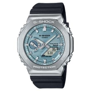 【CASIO 卡西歐】G-SHOCK金屬藍芽雙顯錶(GBM-2100A-1A2)