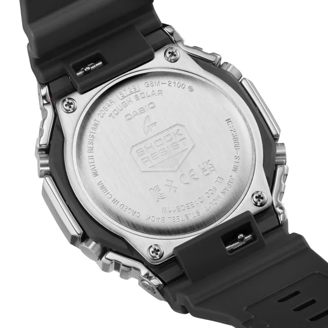 【CASIO 卡西歐】G-SHOCK金屬藍芽雙顯錶(GBM-2100A-1A2)