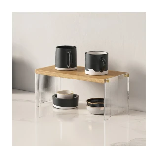【zozo】2入組 實木桌上置物架-單層(輕鬆組裝/承重力強/桌上置物架/桌面收納)