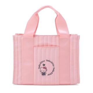 【SANRIO 三麗鷗】防水材質衍縫手提袋 S 托特包 Hello Kitty 凱蒂貓