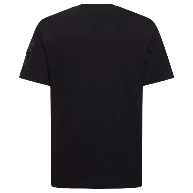 【MONCLER】秋冬新款 男款 左臂品牌LOGO按扣翻蓋口袋 短袖T恤-黑色(M號、L號、XL號)