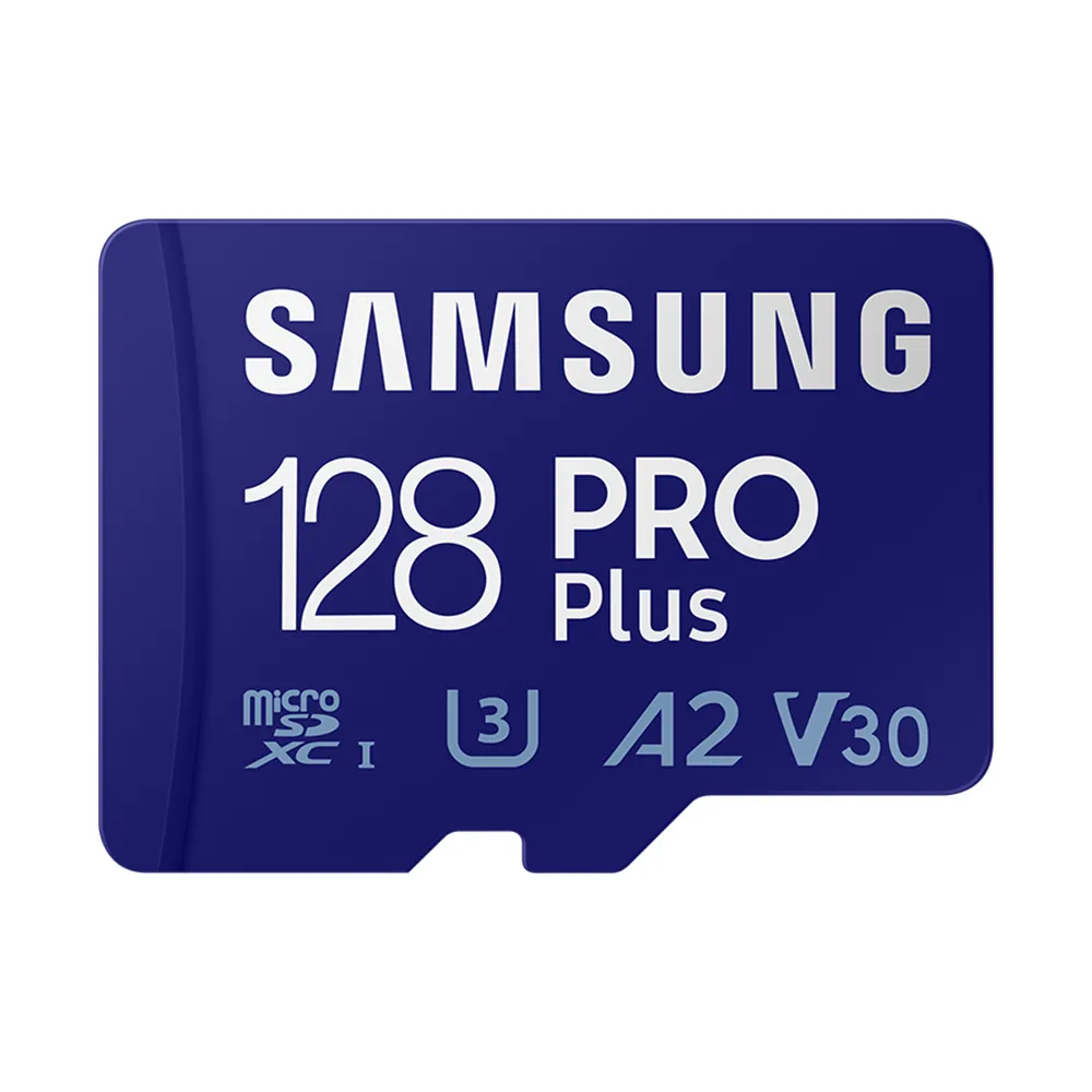 【SAMSUNG 三星】PRO Plus microSDXC U3 A2 V30 128GB記憶卡 公司貨(Switch/ROG Ally/GoPro/空拍機)