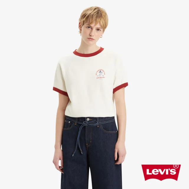 【LEVIS 官方旗艦】女款 短袖大學Tee / 美式圖案 / 舒適面料 人氣新品 A7395-0006