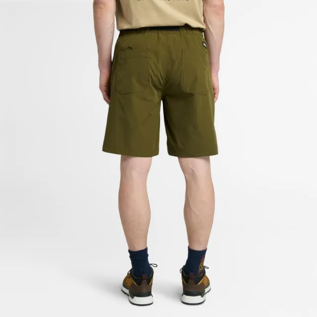 【Timberland】男款深橄欖綠皮帶短褲(A6YA6302)