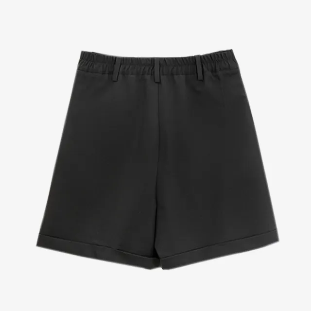 【Arnold Palmer 雨傘】女裝-後鬆緊打褶短褲(黑色)