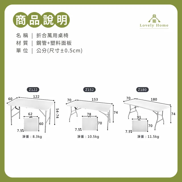 【享澄家居】180x70折合萬用桌椅-折疊款[sc4588](折疊桌/餐桌/會議桌/辦公桌/戶外野餐桌)