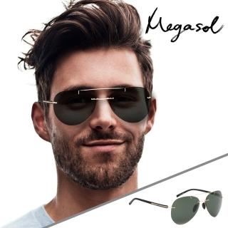 【MEGASOL】UV400偏光太陽眼鏡(輕盈TR大框墨鏡1086-3色任選)