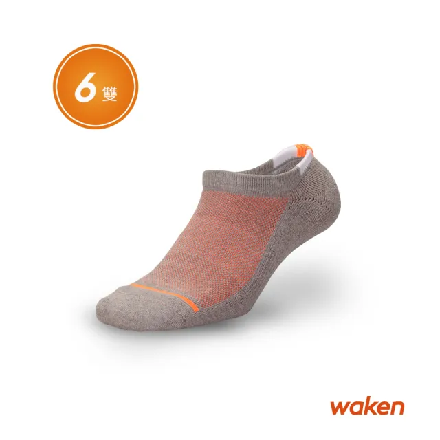 【Waken】6雙組 精梳棉萊卡網眼排汗運動襪(3倍厚襪子/裸襪/氣墊襪/足弓襪/男襪女襪/手工對目毛巾襪)