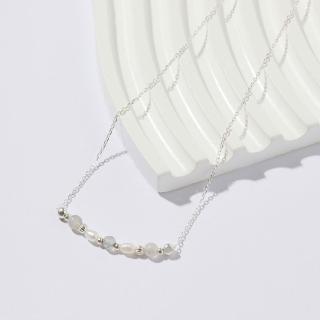 【SPANCONNY 飾品控】曙光 l 拉長石 珍珠 S925純銀 l 天然水晶項鍊(創造力+清晰)