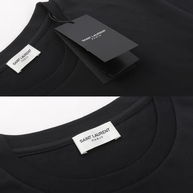 【YSL】Logo 標誌棉質左岸T-Shirt(黑色)