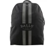 【BALLY】On The Go Round 條紋尼龍後背包_贈收納袋(黑色)