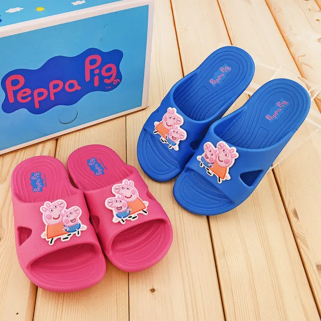 【童鞋城堡】童鞋 中小童 拖鞋 佩佩豬(PG1077-桃 / 藍)