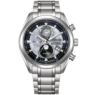 【CITIZEN 星辰】GENT’S 超級鈦 光動能月相電波腕錶 白月 (BY1010-81H)父親節 禮物 推薦