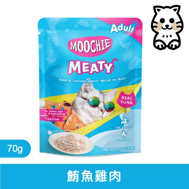 【Moochie姆吉】無穀鮮肉貓餐包系列-12入裝(完整肉塊貓點心)