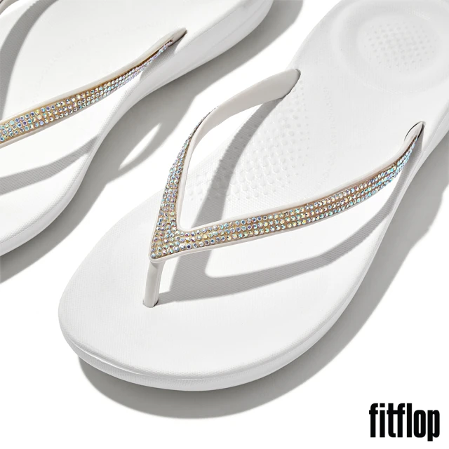 FitFlop IQUSHION水鑽輕量夾腳涼鞋(都會白)