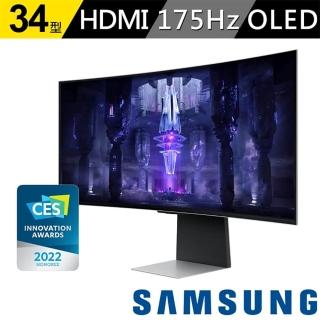 【SAMSUNG 三星】S34BG850SC QD-OLED-G8 金屬量子曲面電競+智慧聯網(34型/3440x1440/175Hz/0.1ms/Type-C)