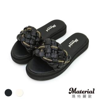 【MATERIAL 瑪特麗歐】全尺碼23-27 女鞋 拖鞋 MIT編織寬帶拖鞋 T8530(拖鞋)