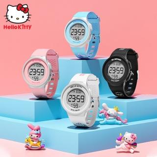 【HELLO KITTY】凱蒂貓印花錶帶多功能防水電子錶(兒童 學生 手錶)