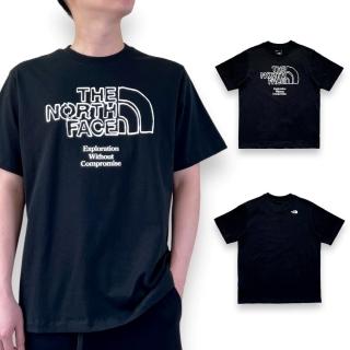 【The North Face】北臉 男生 塗鴉字體 短袖T恤 純棉 男款 短TEE 前後LOGO